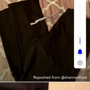 Black figs scrub pants